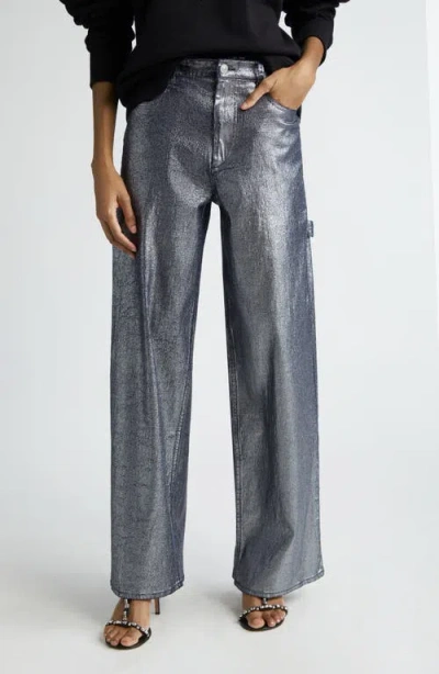 Isabel Marant Étoile Cover Metallic Coated Jeans In Silver