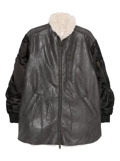 Isabel Marant Étoile Oversized Evina Jacket Mixed Materials In Blue