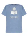 Isabel Marant Étoile Metallic-logo Linen T-shirt