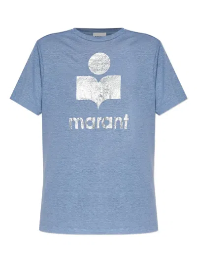Isabel Marant Étoile Metallic-logo Linen T-shirt