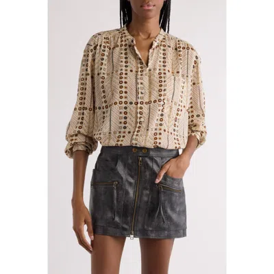 Isabel Marant Étoile Mexica Mixed Print Cotton Button-up Shirt In Ecru