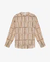 Isabel Marant Étoile Beige Pattern Cotton Shirt In Ecru