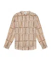 Isabel Marant Étoile Beige Pattern Cotton Shirt In Nude