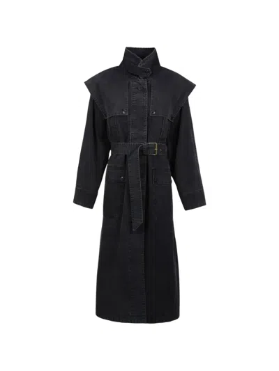 Isabel Marant Étoile Michaela Belted Coat In Black