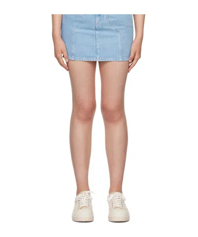 Isabel Marant Étoile Mid-rise Denim Miniskirt In Nude