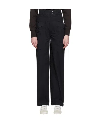 Isabel Marant Étoile Mid-rise Straight-leg Trousers In Black