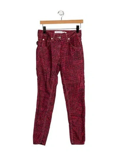 Pre-owned Isabel Marant Étoile Mid-rise Skinny Leg Jeans W/ Tags In Red