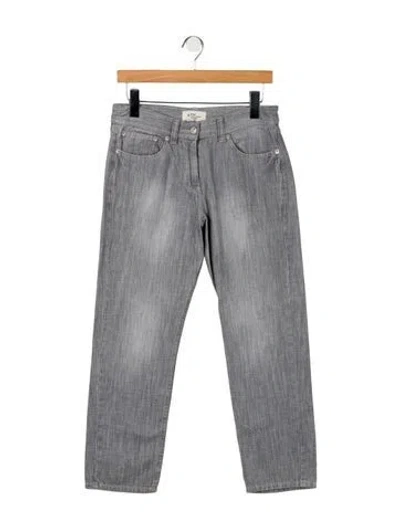 Pre-owned Isabel Marant Étoile Mid-rise Straight Leg Jeans In Gray