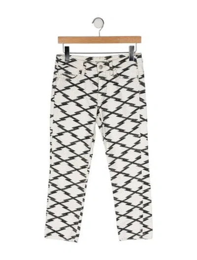 Pre-owned Isabel Marant Étoile Mid-rise Straight Leg Jeans In White
