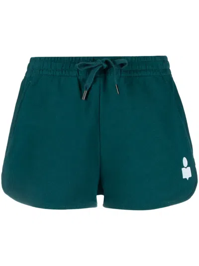 Isabel Marant Étoile Mifa Logo-print Track Shorts In Blue