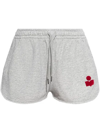 Isabel Marant Étoile Mifa Logo-print Track Shorts In Grey
