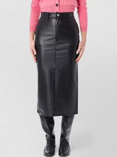 Isabel Marant Étoile Milauria Midi Skirt Faux Leather In Black