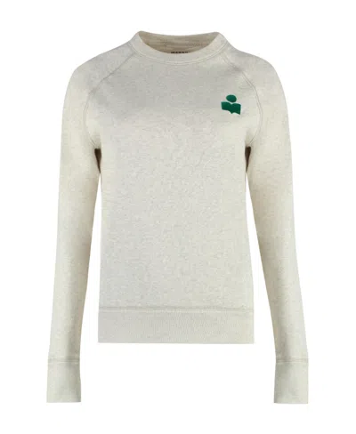 Isabel Marant Étoile Milla Flocked-logo Sweatshirt In White