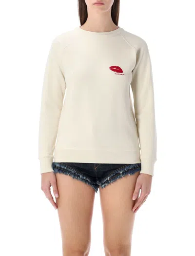 Isabel Marant Étoile Millyny Fleece Top Raglan Sleeves In Neutral