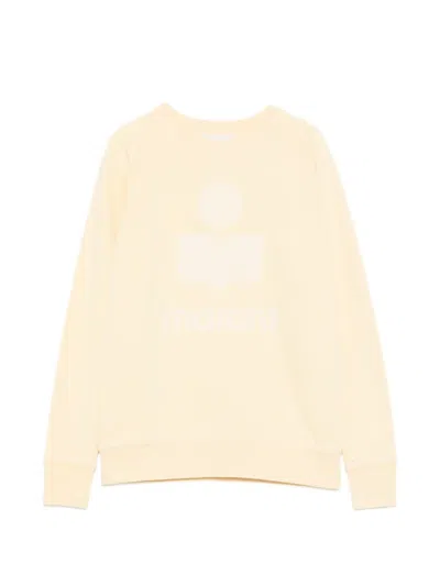 Isabel Marant Étoile Millyny Flocked-logo Sweatshirt In Yellow