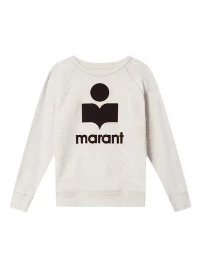 Isabel Marant Étoile Logo Sweatshirt Crewneck Long Sleeves Ribbed Cuffs Hem In White