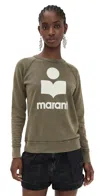 Isabel Marant Étoile Logo-print Long-sleeve Sweatshirt In Green