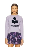 Isabel Marant Étoile Marant Etoile Women Millyny Cotton Sweatshirt In Lilac & Dark Navy