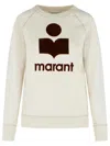 Isabel Marant Étoile Isabel Marant Etoile Women Beige High Neck Sweatshirt With Contrasting Logo Print In Cotton Blend Wo In Neutral