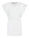 Isabel Marant Étoile Orlane Eyelet Ruffle-sleeve Mini T-shirt Dress In White