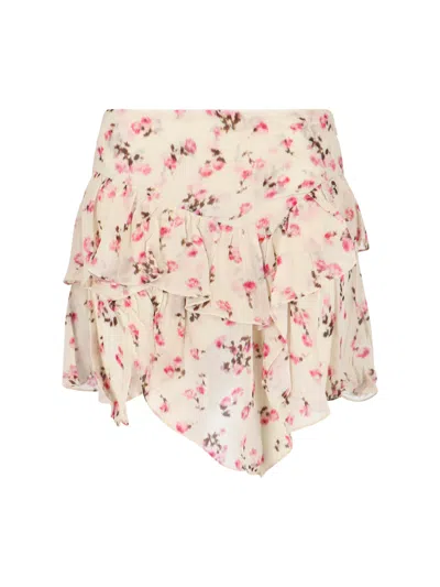 Isabel Marant Étoile Mini Skirt Beige In Multi
