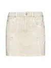 Isabel Marant Étoile Marant Etoile Vesna Denim Mini Skirt In Ecru