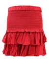 Isabel Marant Étoile Naomi Cotton-blend Tiered Miniskirt In Red