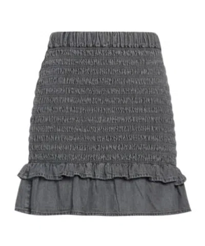 Isabel Marant Étoile Mini Skirt With Double Ruffled Hem In Gray