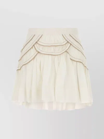 ISABEL MARANT ÉTOILE MINI SKIRT WITH LAYERED DESIGN AND EMBROIDERY