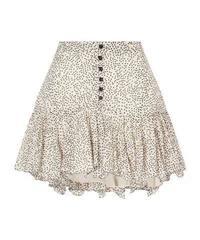 Isabel Marant Étoile Mini Skirt With Small Polka Dots In Neutral