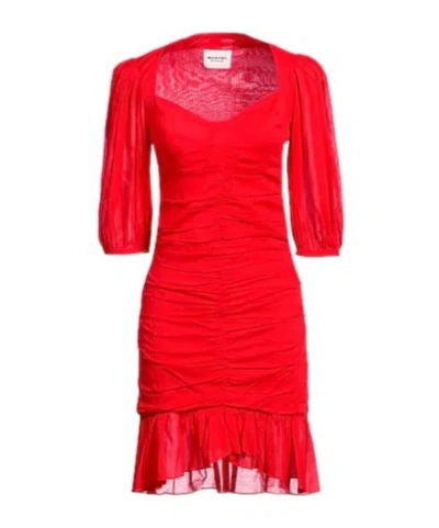 Isabel Marant Étoile Minimal V-neck Dress In Red