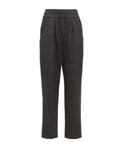 Isabel Marant Étoile Miroki Cotton Blend Straight Pants In Black