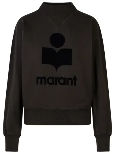Isabel Marant Étoile 'moby' Black Cotton Blend Sweatshirt In Brown