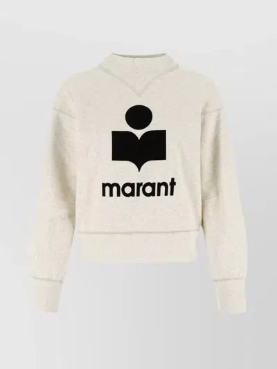 Isabel Marant Étoile Moby Cotton Blend Cropped Sweatshirt In Cream
