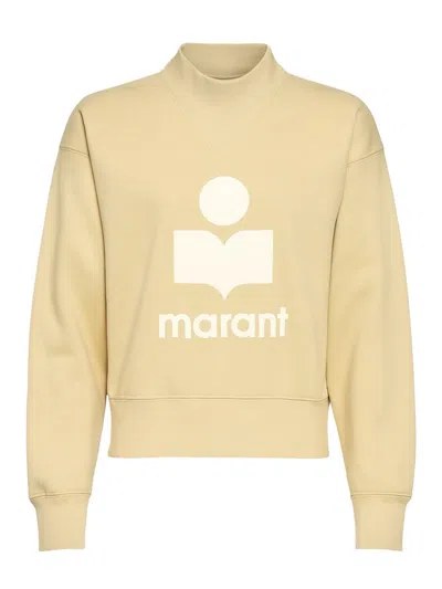 Isabel Marant Étoile Moby Cotton Blend High Sweatshirt In Yellow