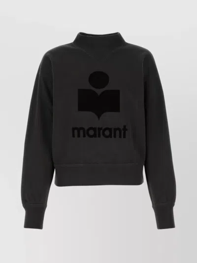 ISABEL MARANT ÉTOILE MOBY COTTON SWEATSHIRT FEATURING FLOCKED LOGO