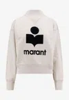 Isabel Marant Étoile Moby Flocked Logo Sweatshirt In Ecru