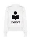 Isabel Marant Étoile Moby-ga Cotton Sweatshirt With Front Printed Logo In White