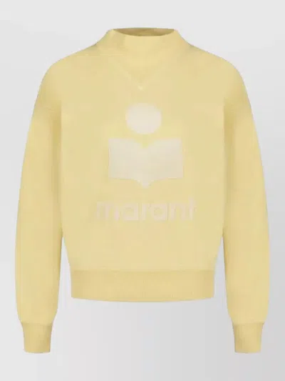 Isabel Marant Étoile Moby High Neck Knit Sweatshirt Pullover In Yellow