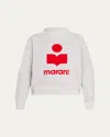 Isabel Marant Étoile Moby High-neck Logo Sweatshirt In Greyred