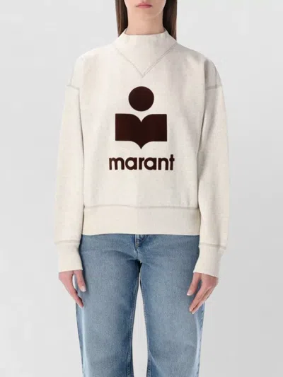 Isabel Marant Étoile Moby Knit Crew Neck Long Sleeve Top In White