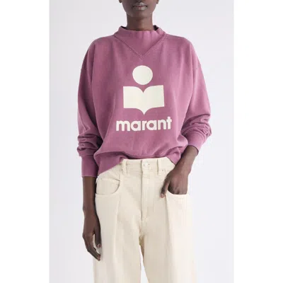 Isabel Marant Étoile Moby Logo Detail Cotton Blend Sweater In Purple