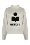 Isabel Marant Étoile Isabel Marant Etoile Women Beige High Neck Sweatshirt With Contrasting Logo Print In Cotton Blend Wo In Gray