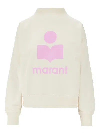 Isabel Marant Étoile Ecru Cotton Moby Logo Sweatshirt In Neutral