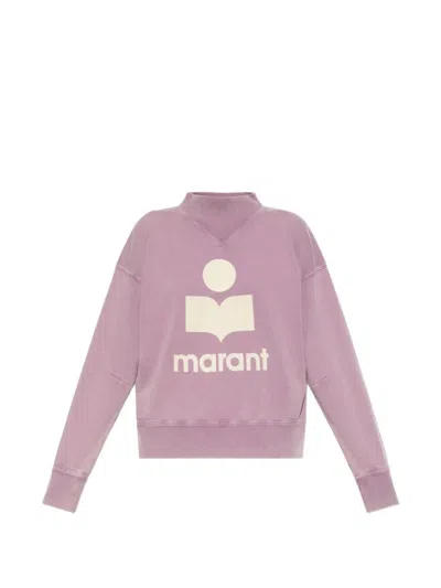 Isabel Marant Étoile Marant Etoile Moby Relaxed-fit Cotton Sweatshirt With Stand-up Collar In Purple