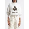 Isabel Marant Étoile Moby Mock Neck Logo Graphic Sweatshirt In Ecru/ Khaki
