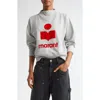 Isabel Marant Étoile Moby Mock Neck Logo Graphic Sweatshirt In Grey/red