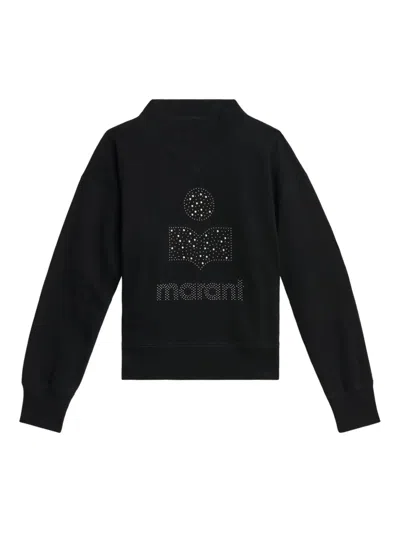 Isabel Marant Étoile Moby Studded-logo Sweatshirt In Black