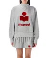 Isabel Marant Étoile Moby Flocked Cotton-blend Jersey Sweatshirt In Grey