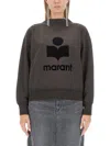 Isabel Marant Étoile Moby Sweatshirt With Flocked Logo In Grey
